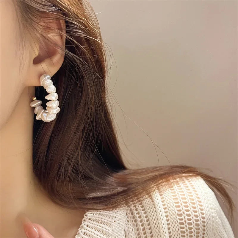 Pearl Chic Hoops